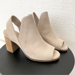 NWT Cole Haan Callista Open Toe Sling Bootie, Suede Perforated Heeled Bootie